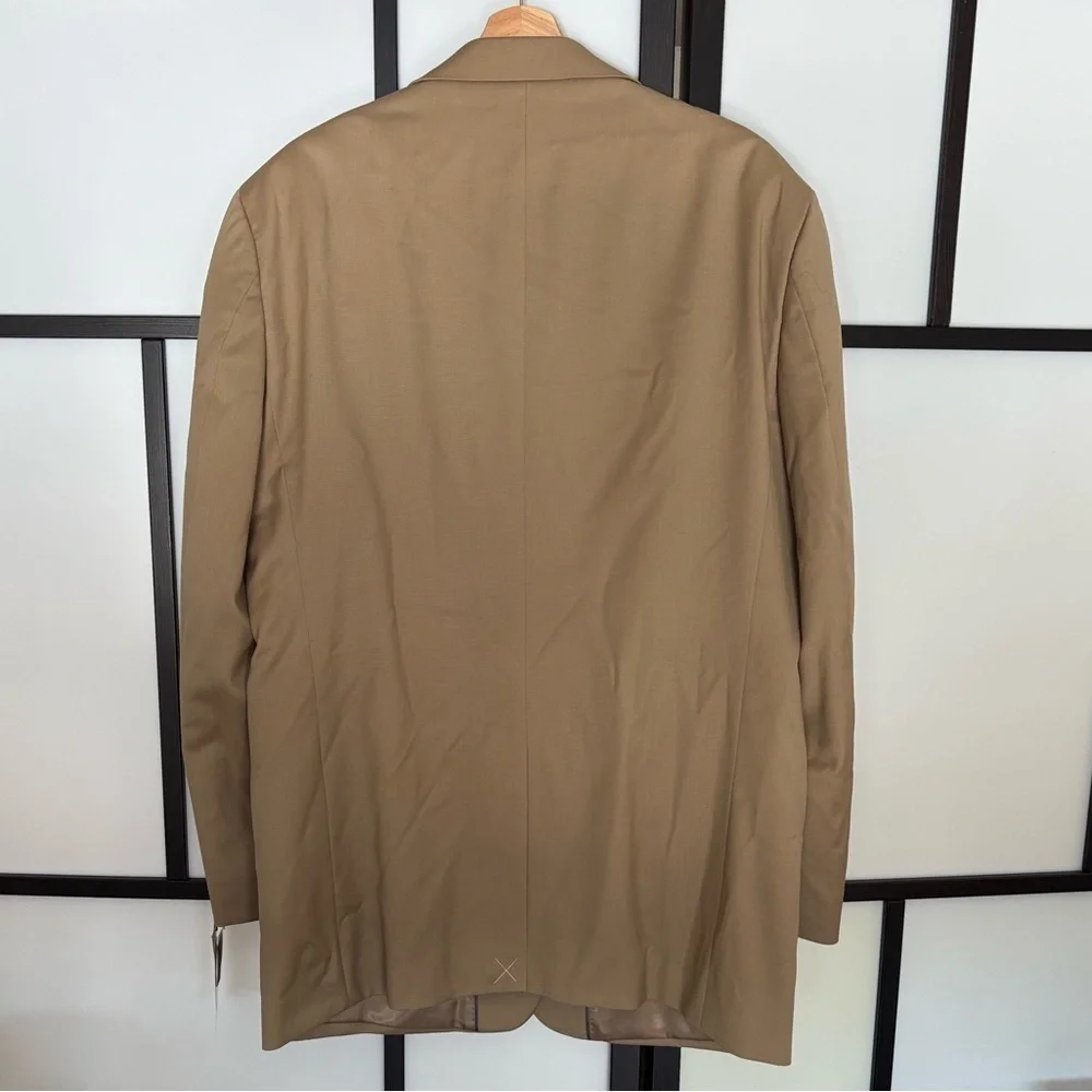 Paul Fredrick 43L British Tan Solid 2-Button‎ Sport Coat Wool Blazer Jacket. NWT